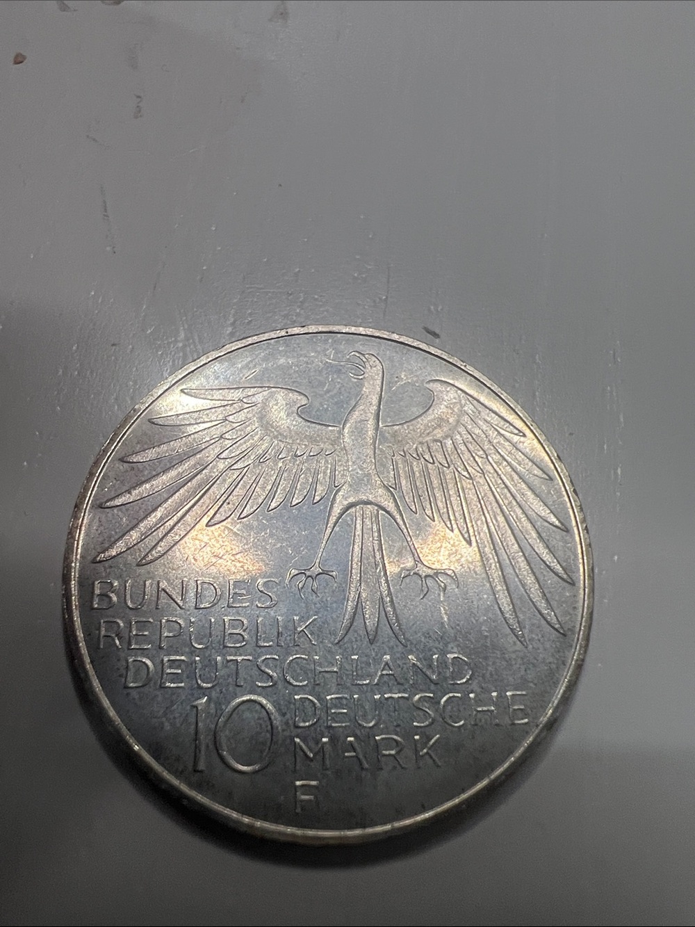 1972 F Germany Munich Summer Olympics Game 10 Deutsche Mark silver coin